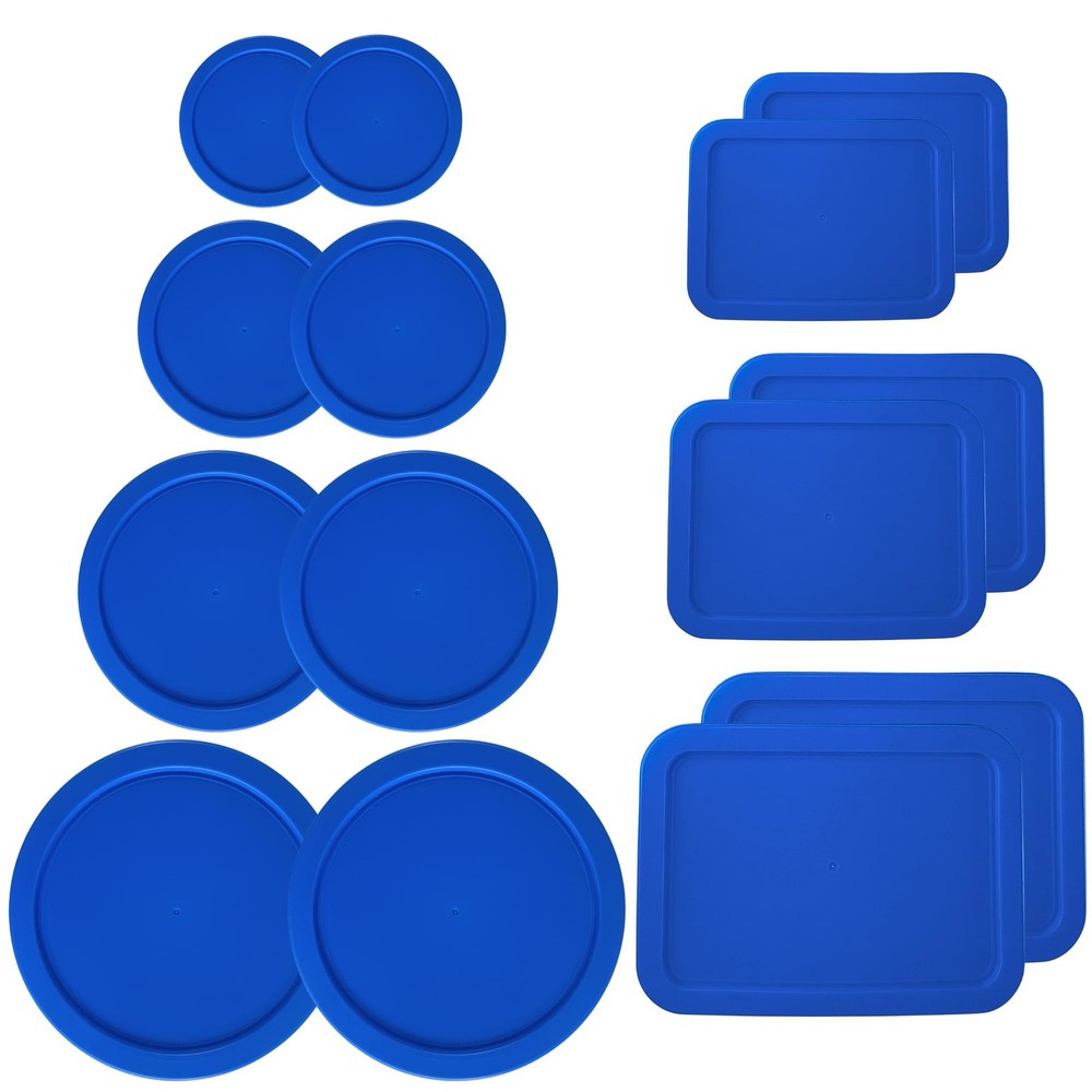1, 2, 4 & 7 Cup Blue Round & 3, 6, 11 Cup Blue Rectangle Replacement Lids/Cov...