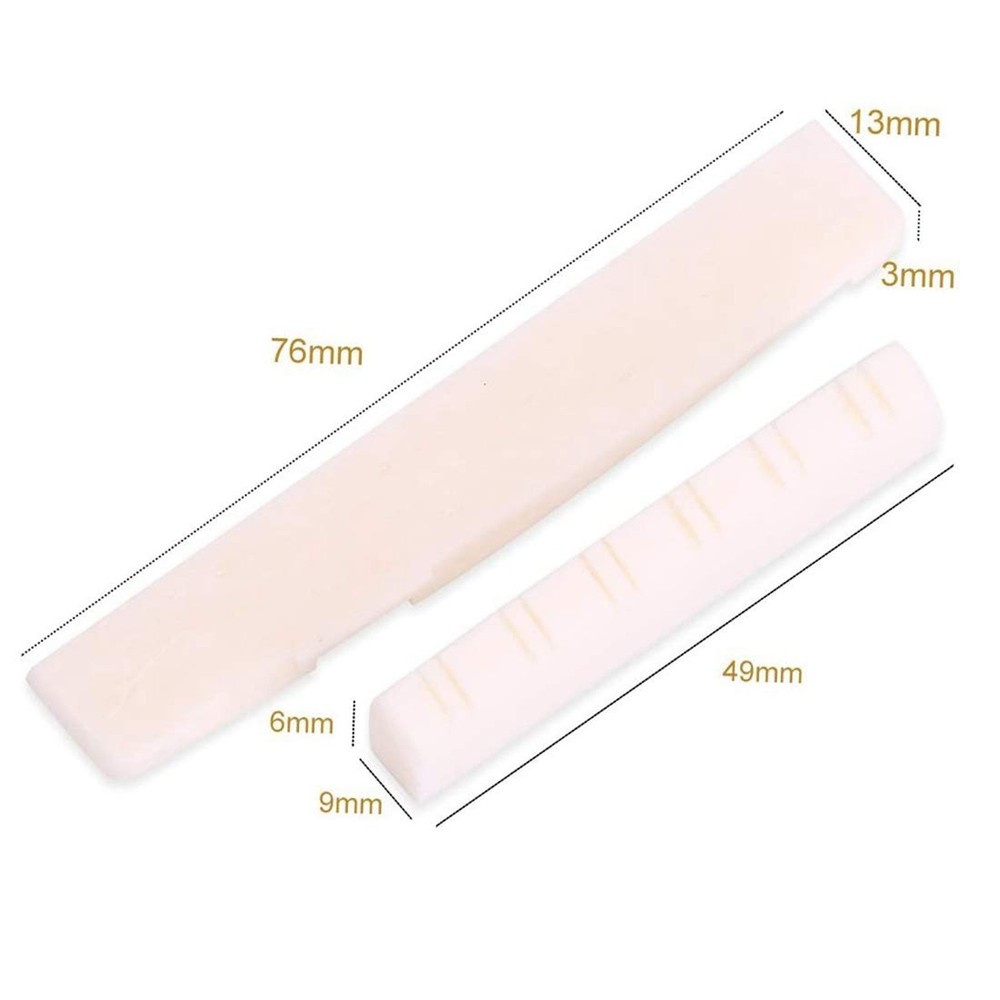 12 Strings Acoustic Guitar Bone Bridge Saddle Nut Upper string pillow (49 * 6...