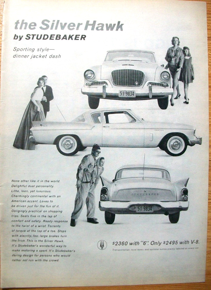 1959 Studebaker Silver Hawk mid-sized mag car ad