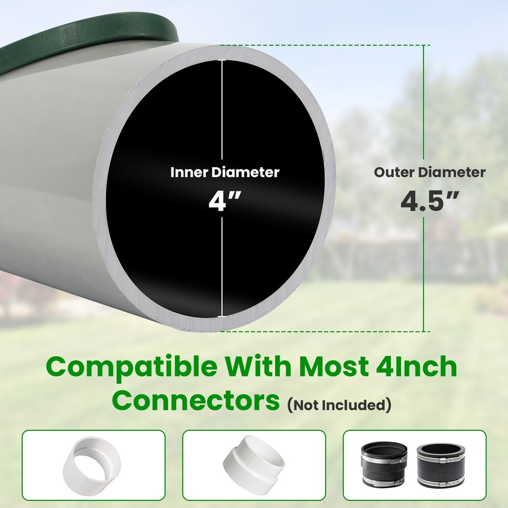 4" Angled Drain Emitter for Downspout Extensions, Gutter Drainage Pipe