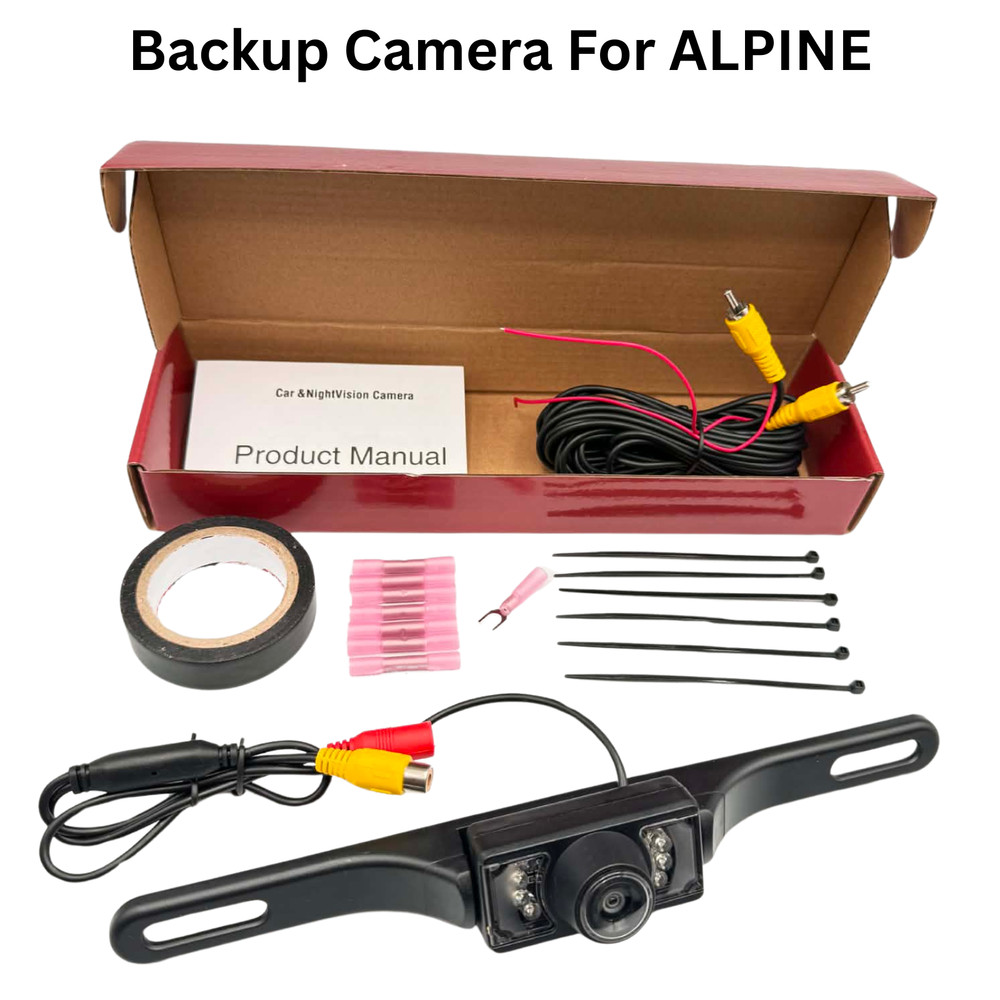 Rearview Backup Plate Camera for  ALPINE IVA-D310 IVAD310  Install Kit