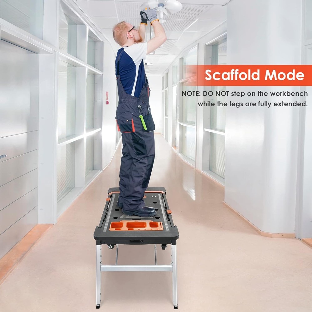 Multifunctional Folding Work Table, 7 in 1 Work Benches for Garage