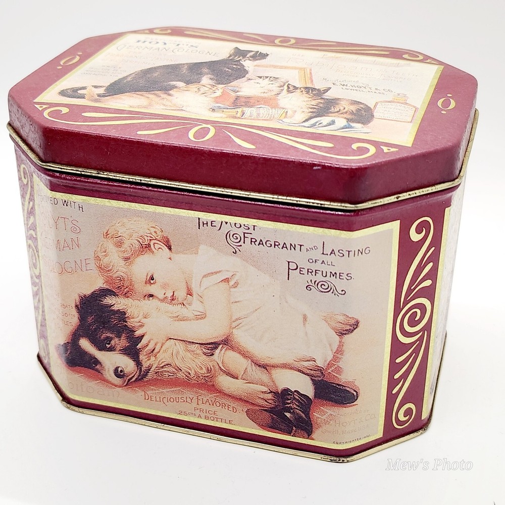 Vintage - Cat Tin Box Perfumed with Hoyt's