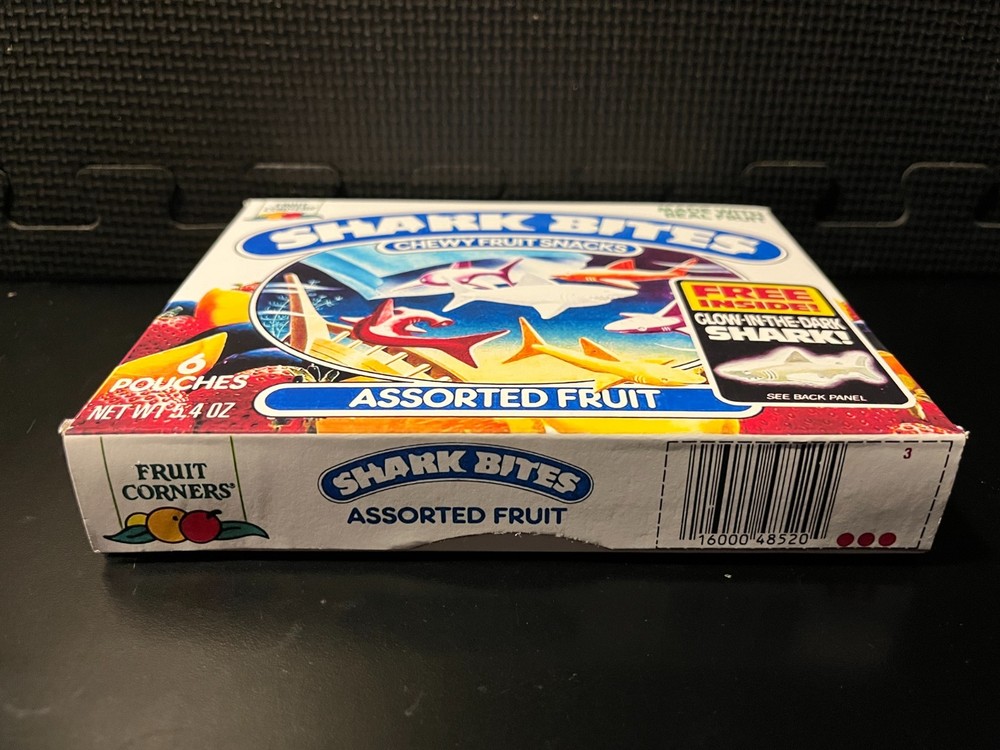 1990 Shark Bites Fruit Snacks (glow in the da) - Replacement novelty display box