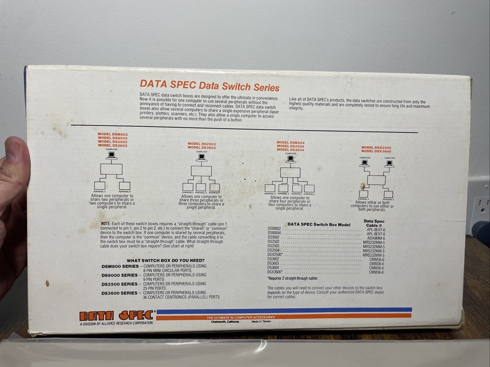 25 Pin ABX Data Switch BOX for IBM Applications ASX 2500 Data Specs RETRO