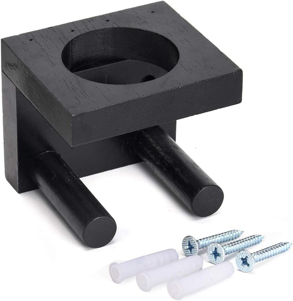 TOBWOLF Baseball Bat Rack Ball Display Holder, Solid Wood Vertical Wall Mount Br