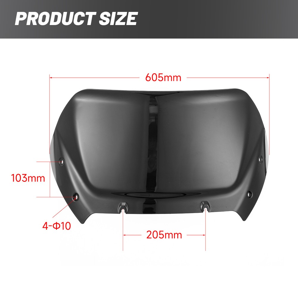 Plastic 10'' Windshield Windscreen Fits For Harley Road Glide FLTRX 2024-2025