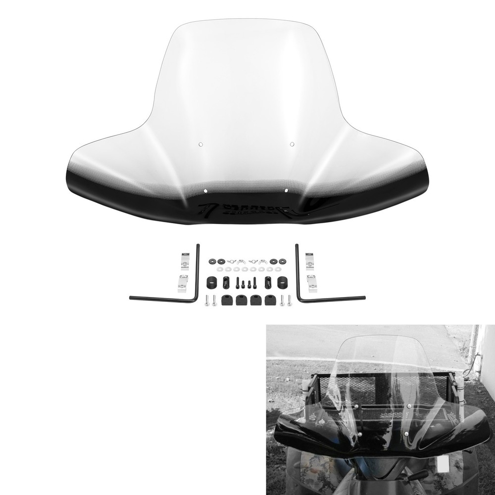 Clear Motorcycle Windshield Universal Fit For Harley Yamaha 7/8'' 1'' Handlebars