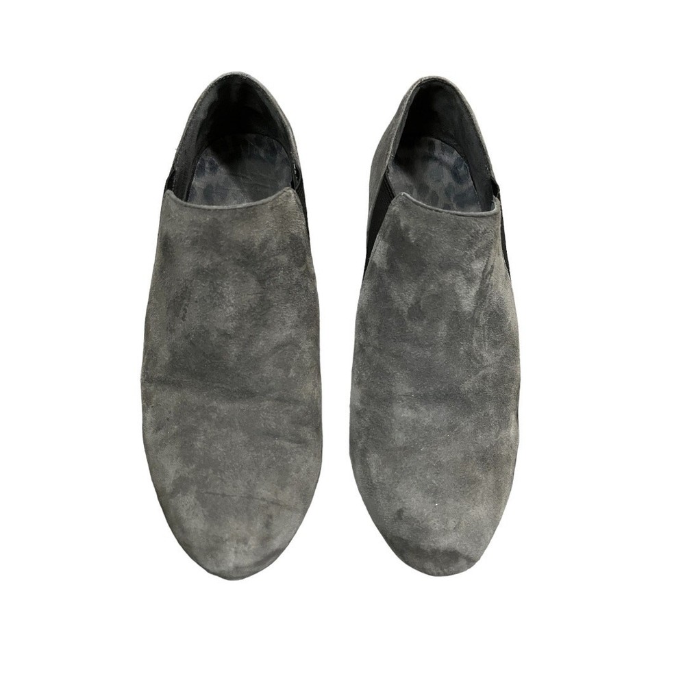 Vionic Womens Stanton Suede Wedge Booties Slate Gray Size 8