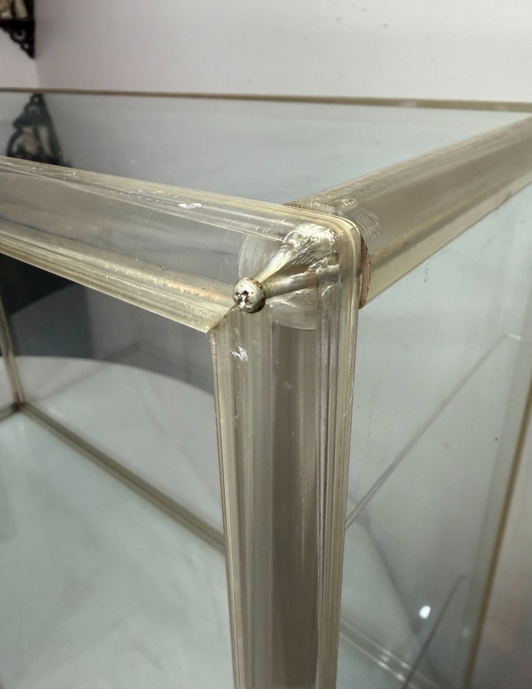 QUALITY Large vintage counter top glass lucite rectangular display show case box