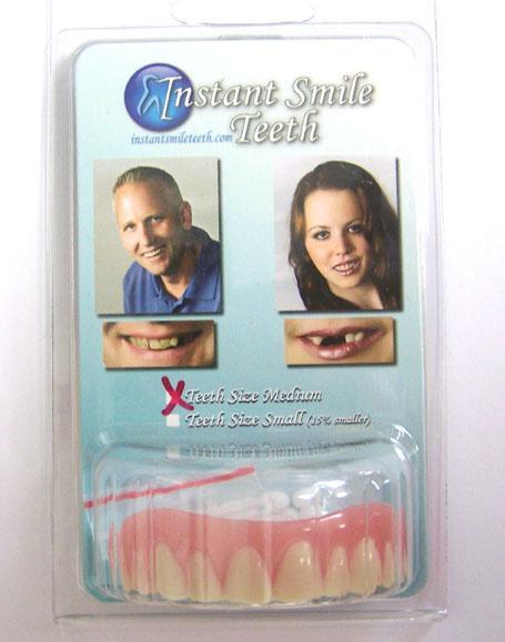 MEDIUM SIZE INSTANT SMILE BEAUTIFUL PERFECT TEETH 1 PKG BEADS dentures MAKE OVER