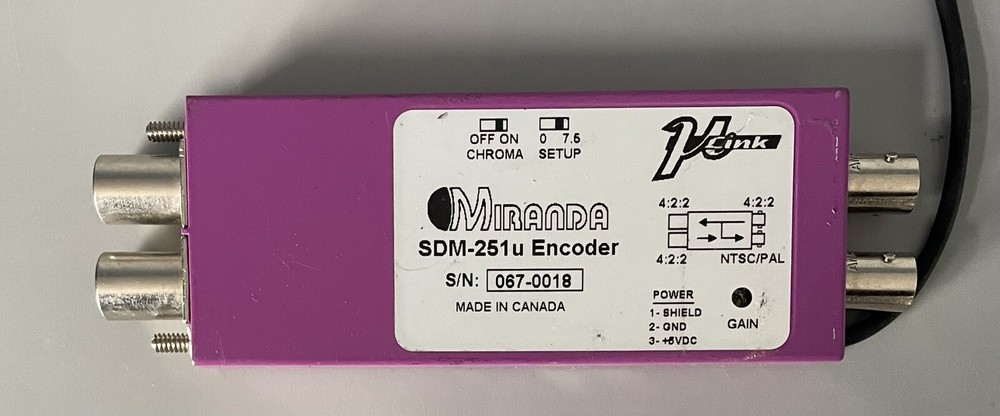 Untested — Miranda SDM-251u NTSC/PAL Encoder Converter