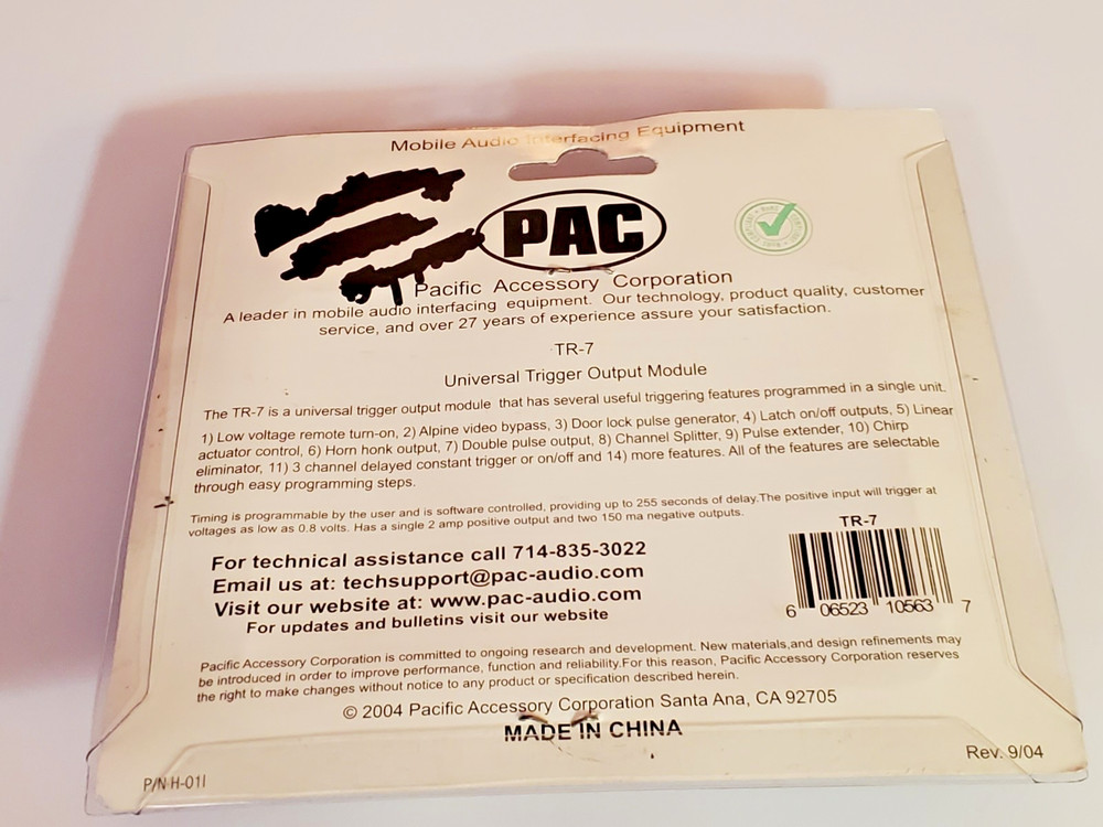 Trigger Output Module TR-7 PAC Universal New In Package Bypass Video TR7