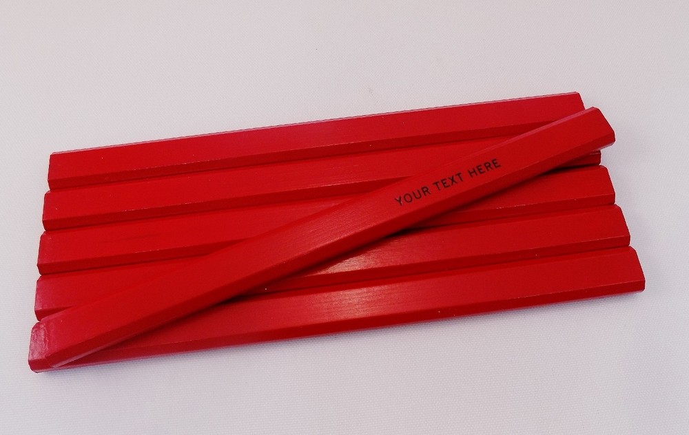 6 "Red" Personalized Carpenter Pencils