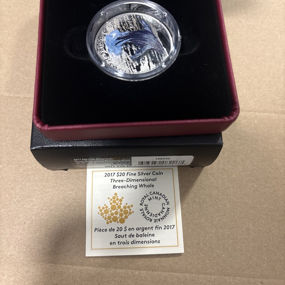 2017 $20 Breaching Whale - Pure Silver Coin