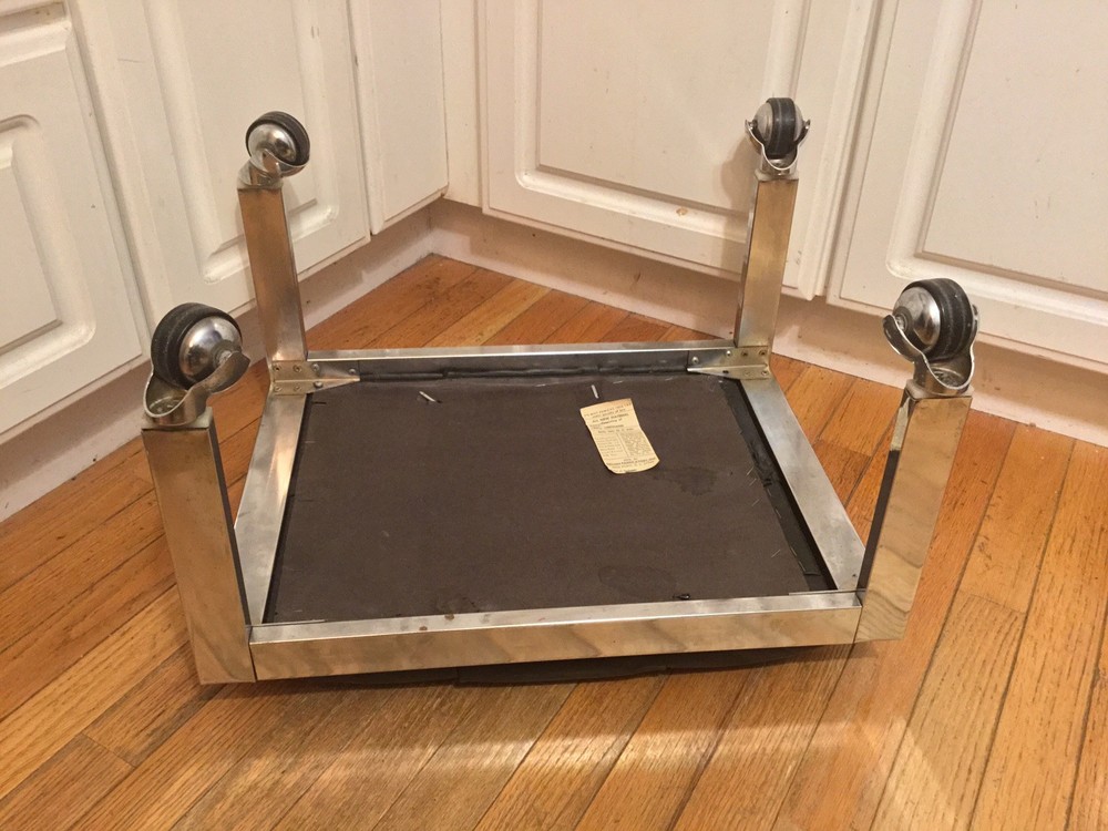 mid century rolling foot stool