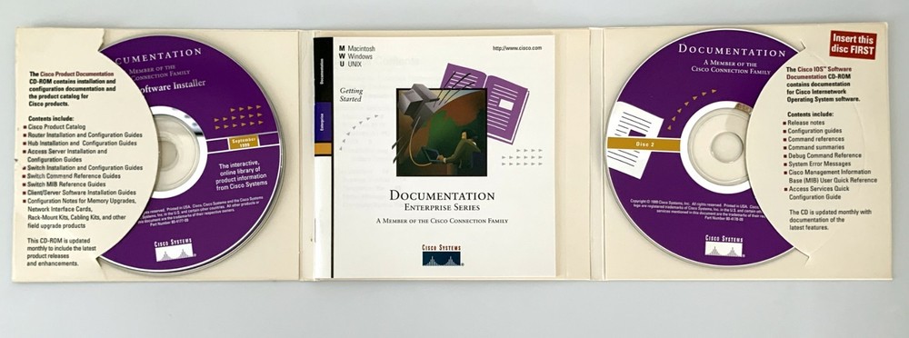 Cisco Systems Documentation 3 CD Set Enterprise Series Reference Vintage