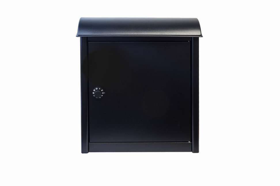 Leece Wall Mounted Mailbox In Black With Combo Lock Black