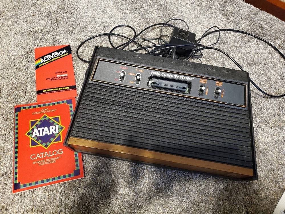 Vintage Atari CX-2600A Video Game System, Controllers, Games, Manuals & Game Sto