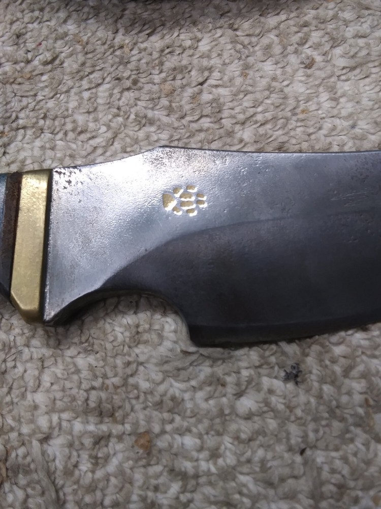 Vintage Custom Fixed Blade Hunting Knife Stag Handle Unknown Maker W/Sheath