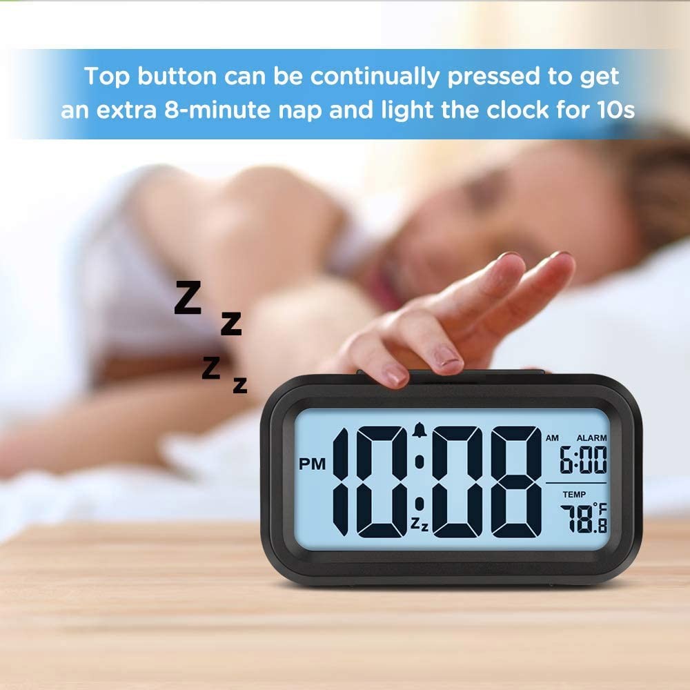 Jisile Digital Alarm Clock, Clock Large, Battery Operated