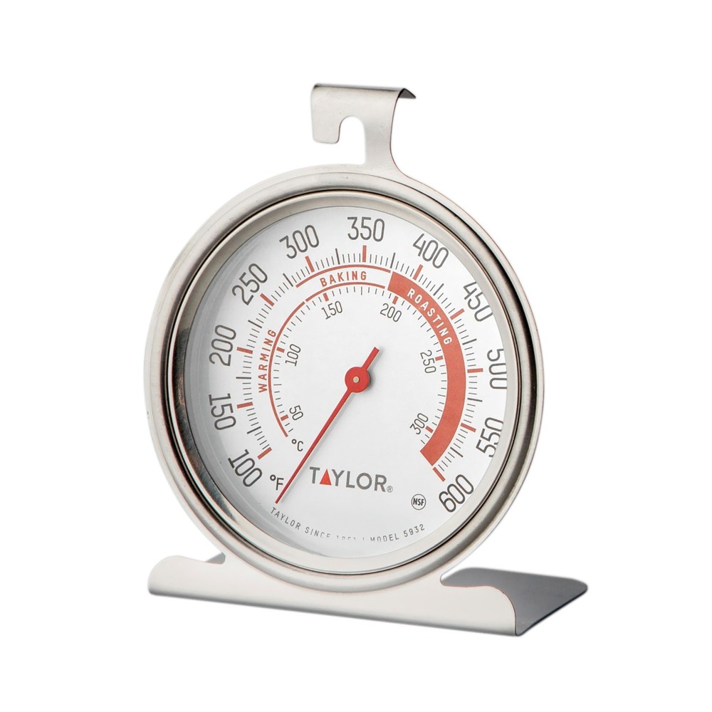 Large Dial Thermometer Silver Analog Temperature Gauge