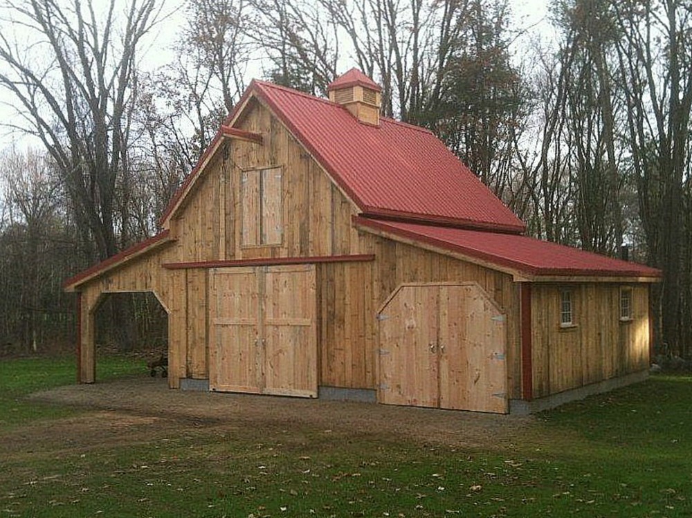 19 Backyard Barn Designs - Complete Pole-Barn Construction Plans (B1)