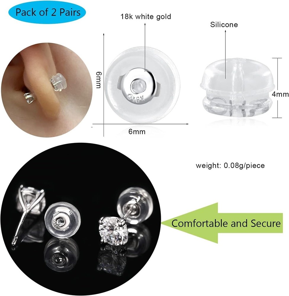 Silicone Earring Backs Replacement | Comfortable Rubber Earring Backings for ...
