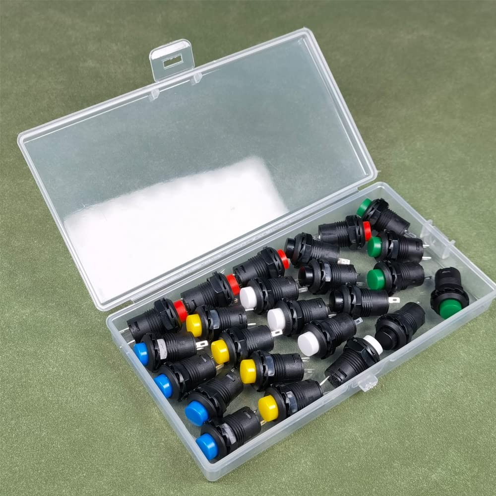 Gebildet 24pcs 12mm Latching Push Button Switch SPST ON/OFF AC