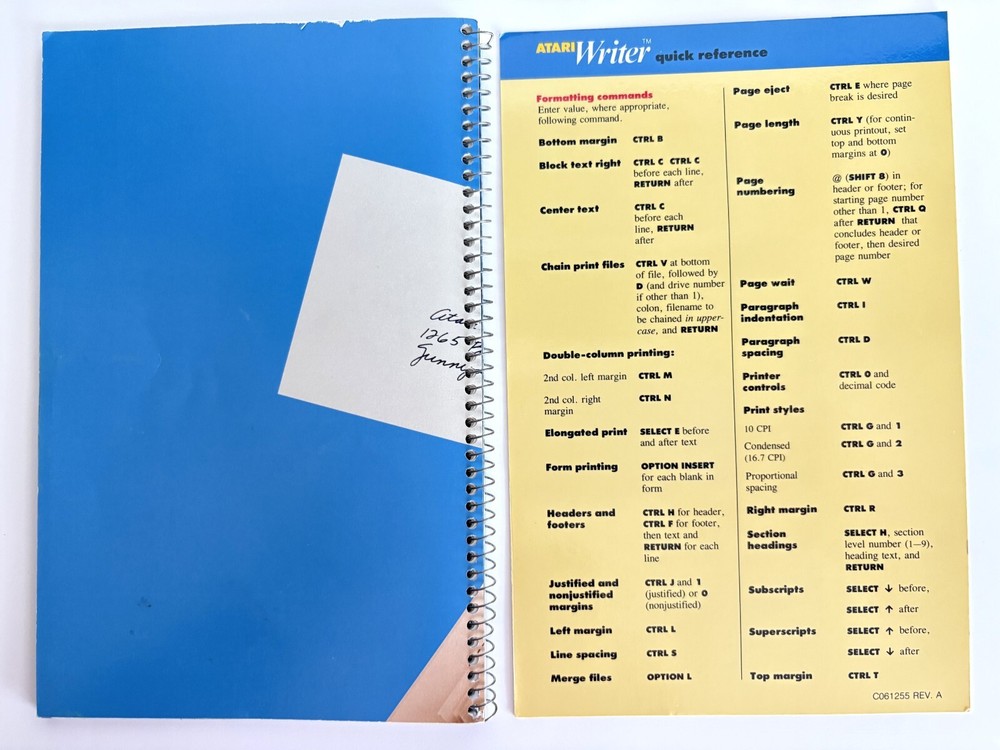 Atari Writer Word Processor Cartridge Computer Software 400/800 Untested Manual
