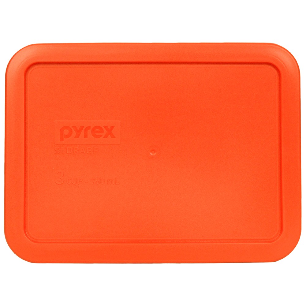 Pyrex 7210-PC 3-Cup Pumpkin Orange Replacement Storage Lid (4-Pack)