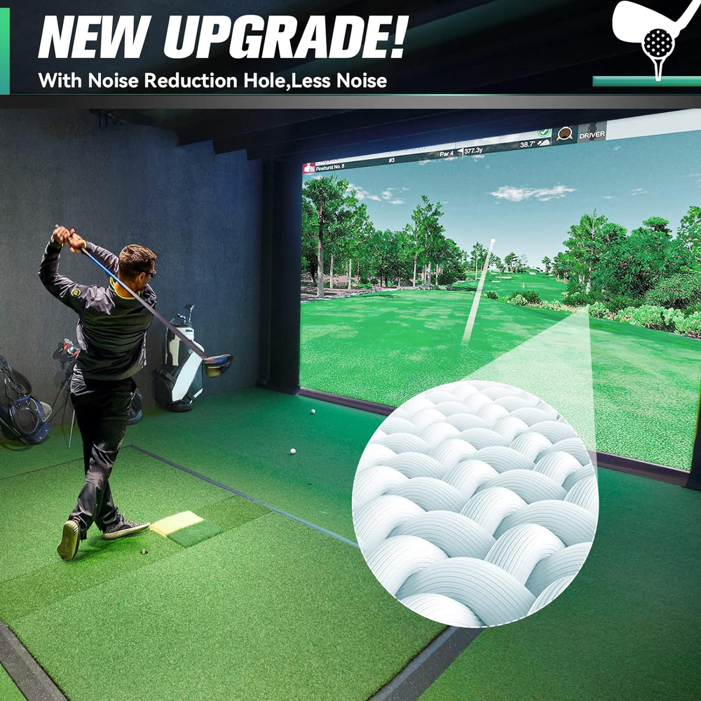 Indoor Golf Training Simulator Projector Screen Impact Practice Display 8.2x8.2'