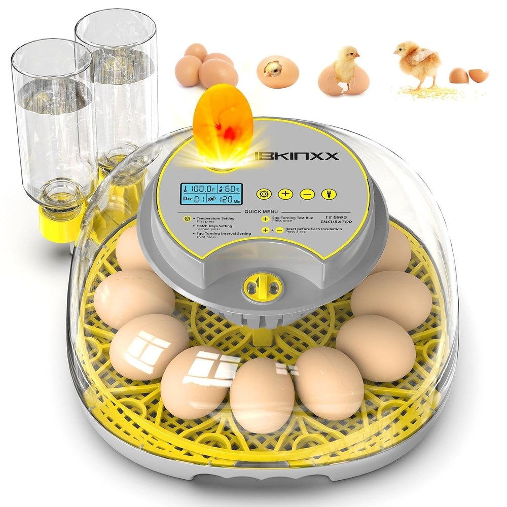 LED Egg Incubator with Automatic Turner & External Water Refilling System