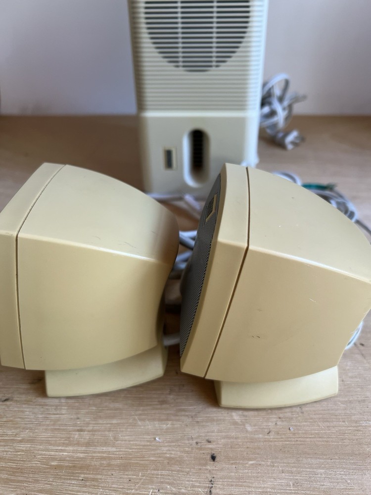 Altec Lansing ACS44 2.1 Multimedia Computer Speaker System Subwoofer Beige Testd