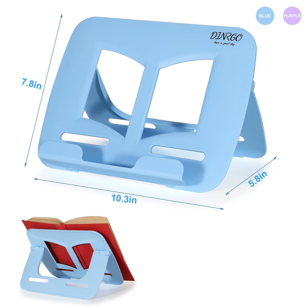 Book Stand - Adjustable & Portable Document Holder for Kitchen Reading Desk S...