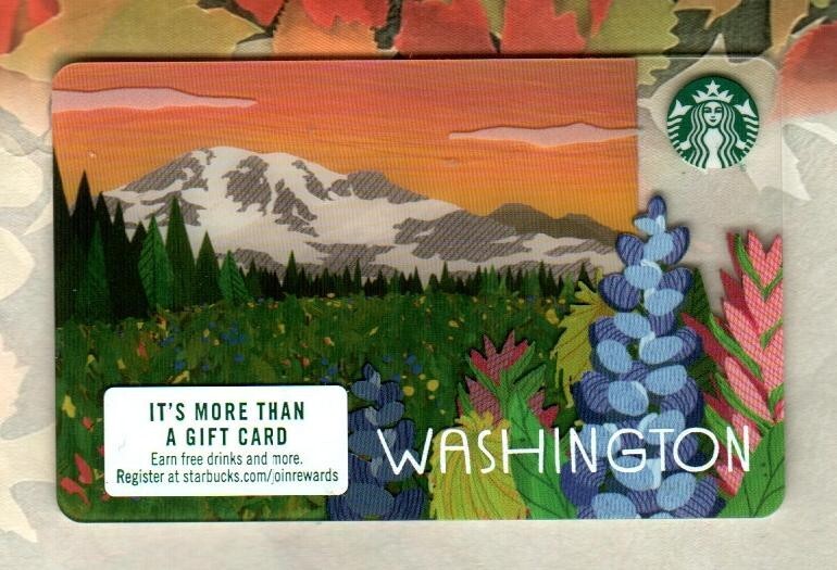 STARBUCKS Washington, Mount Rainier ( 2017 ) Gift Card ( $0 )
