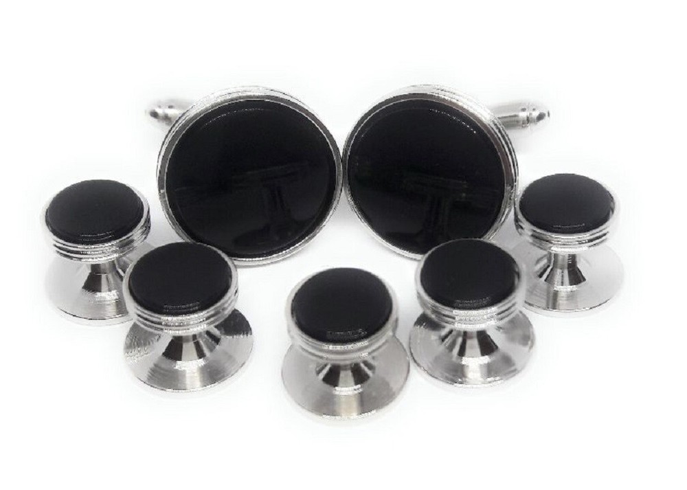GENUINE ONYX CUFFLINKS AND STUDS !!MANUFACTURERS DIRECT PRICING!!