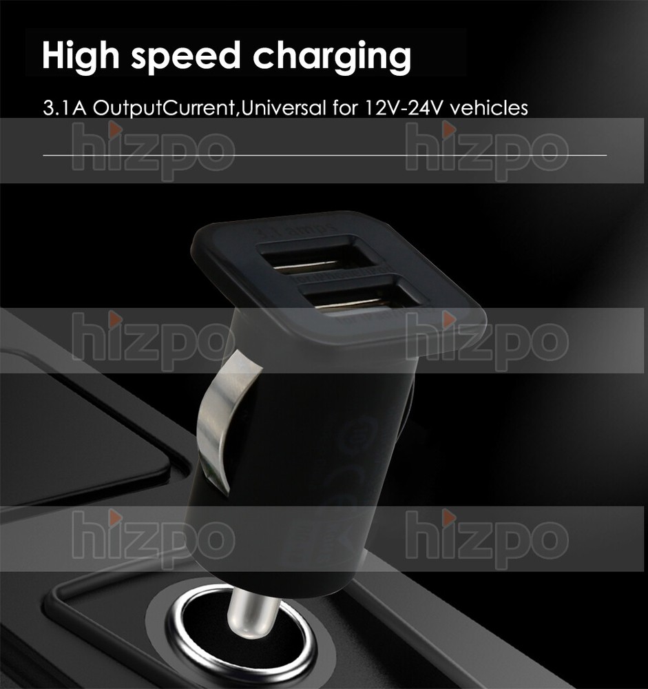 USB Car Charger Cigarette Lighter Socket 2 Port Adapter For Android And iPhone