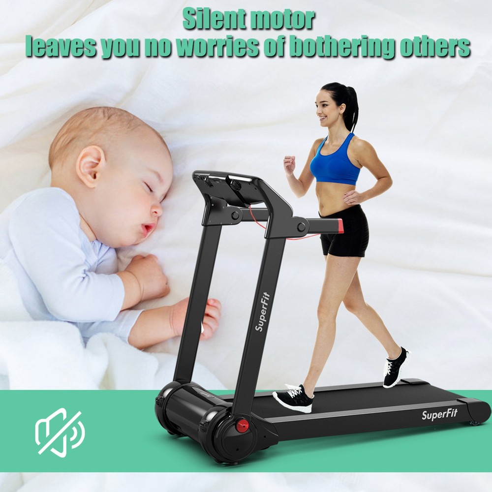 Folding Electric Treadmill 3.0HP Exercise Running Machine w/ App Control Red