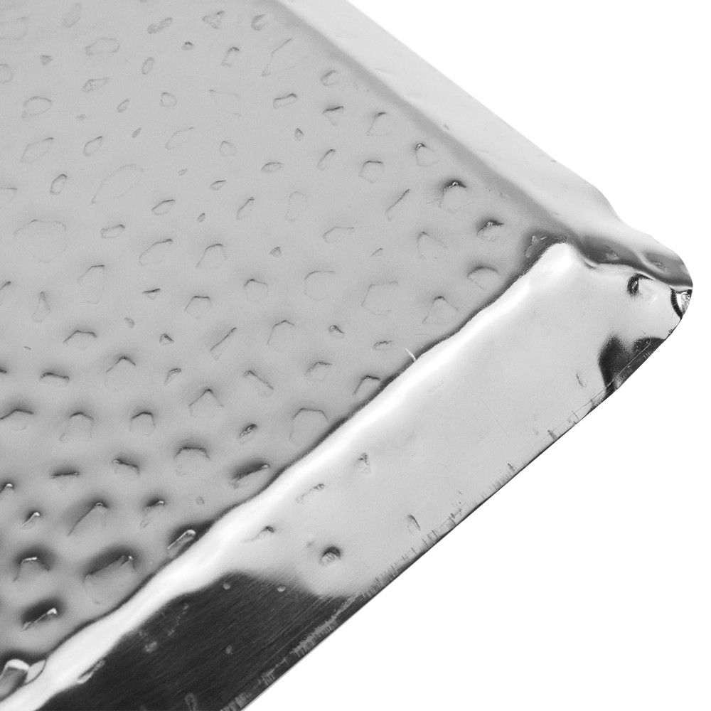 Antrader Hammered Rectangular 9.8" x 4.3" x 0.4", Silver-1pc 10"x4"