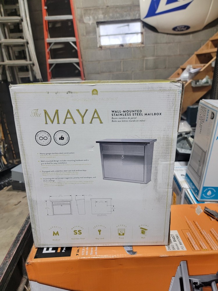 Maya Locking Stainless Steel Wall Mount Mailbox