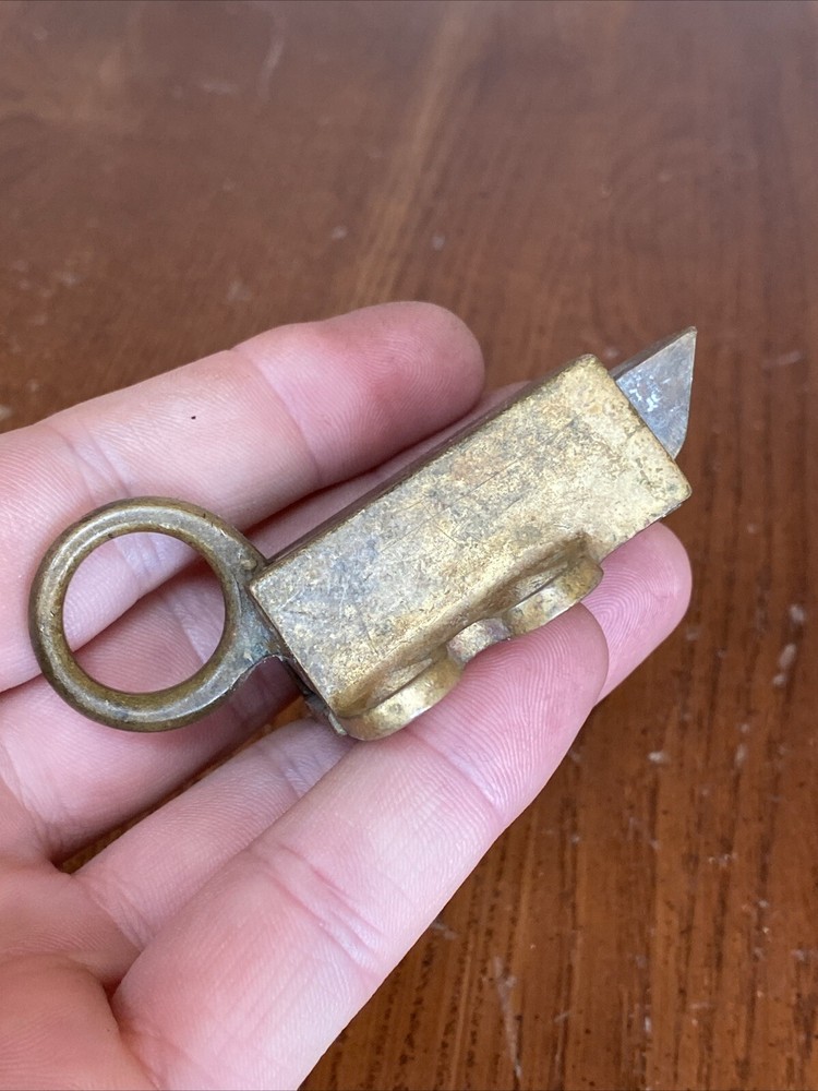 Antique Brass Pull Ring Transom Window Latch Catch Awning Sash Lock Finger Loop