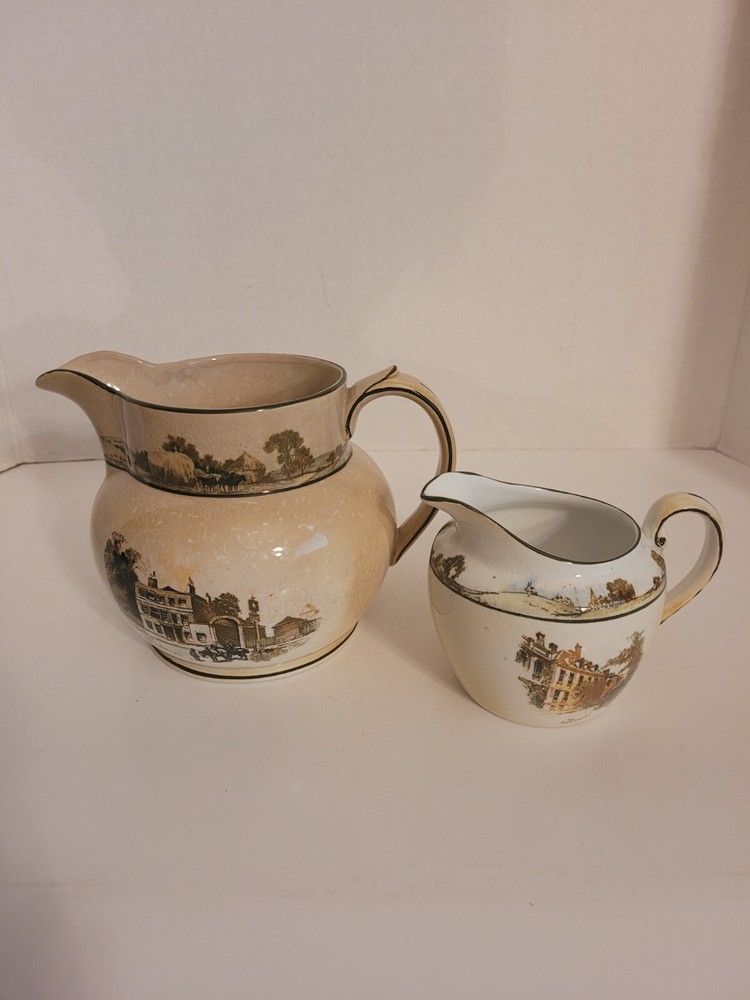Ridgways Old England Ware Coaching Days Pitcher and Creamer
