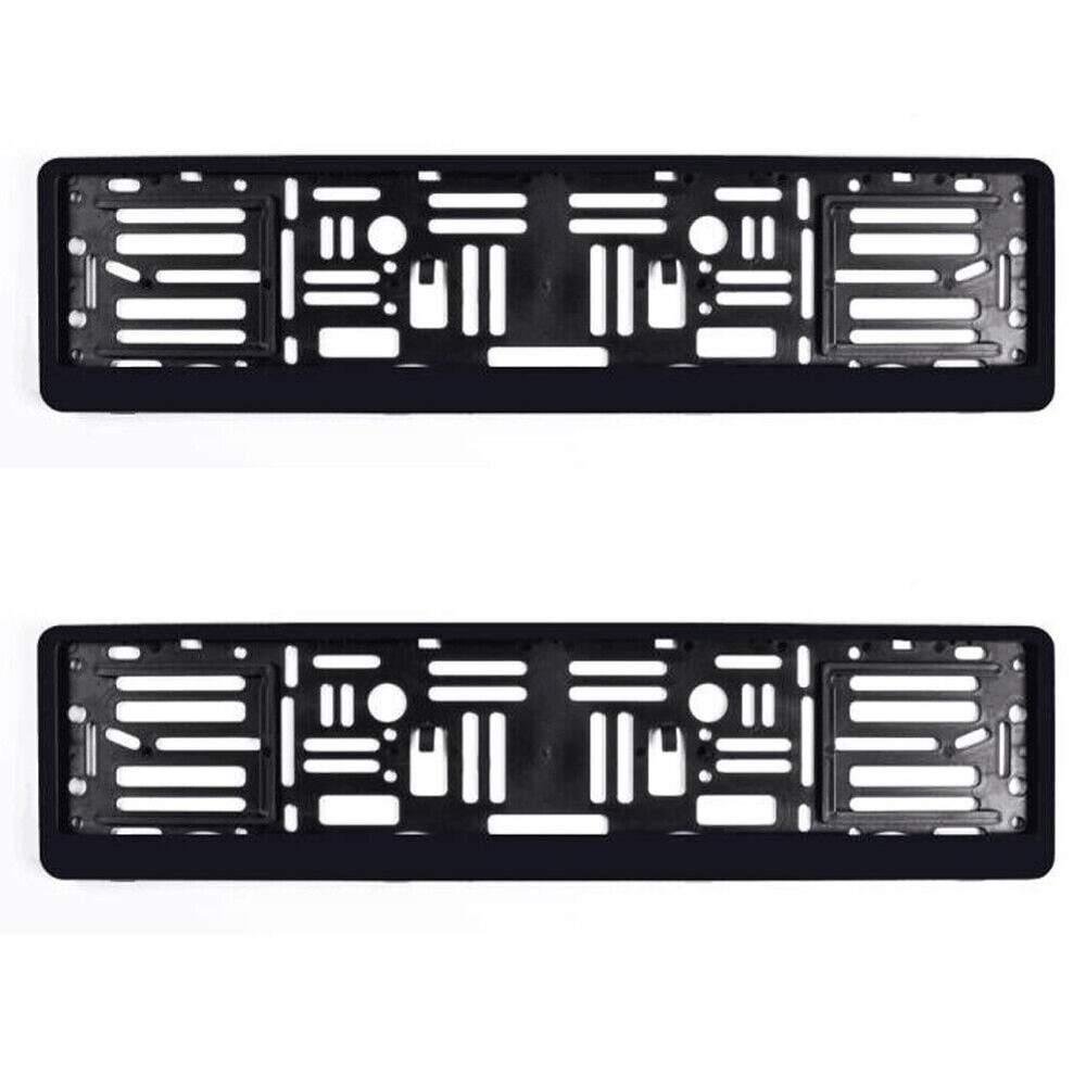 US 1-2 Pack High Quality Black European Size License Plate Frame Holder