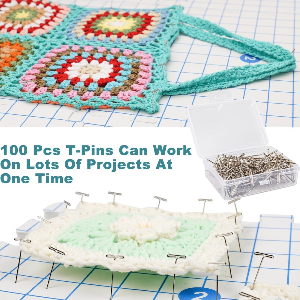 Interlocking Blocking Mat for Knitting and Crochet Projects, 9 Pack Knitting ...