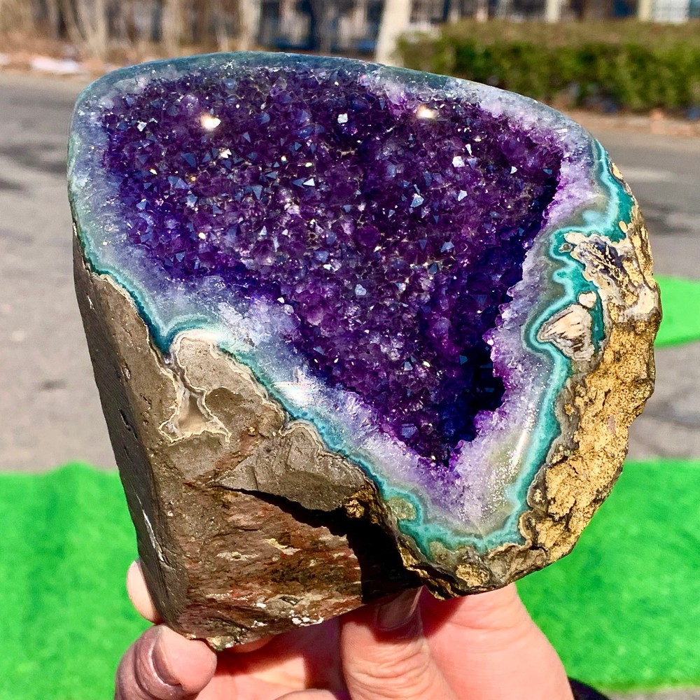 891G Natural Amethyst geode quartz clustercrystal specimen Healing