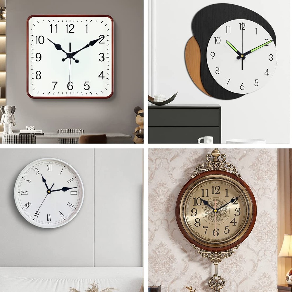 EMOON 3 Pack Silent Clock Mechanism Replacement Kit, Size1-3pack, Black