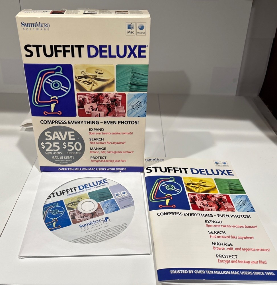 STUFFIT DELUXE Version 11 Vintage Software SmithMicro Mac OS X 10.4 Or Later