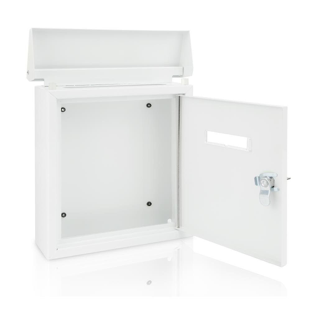 Wall Mount Lockable Mailbox - Modern Outdoor Galvanized Metal Key Large Capacity