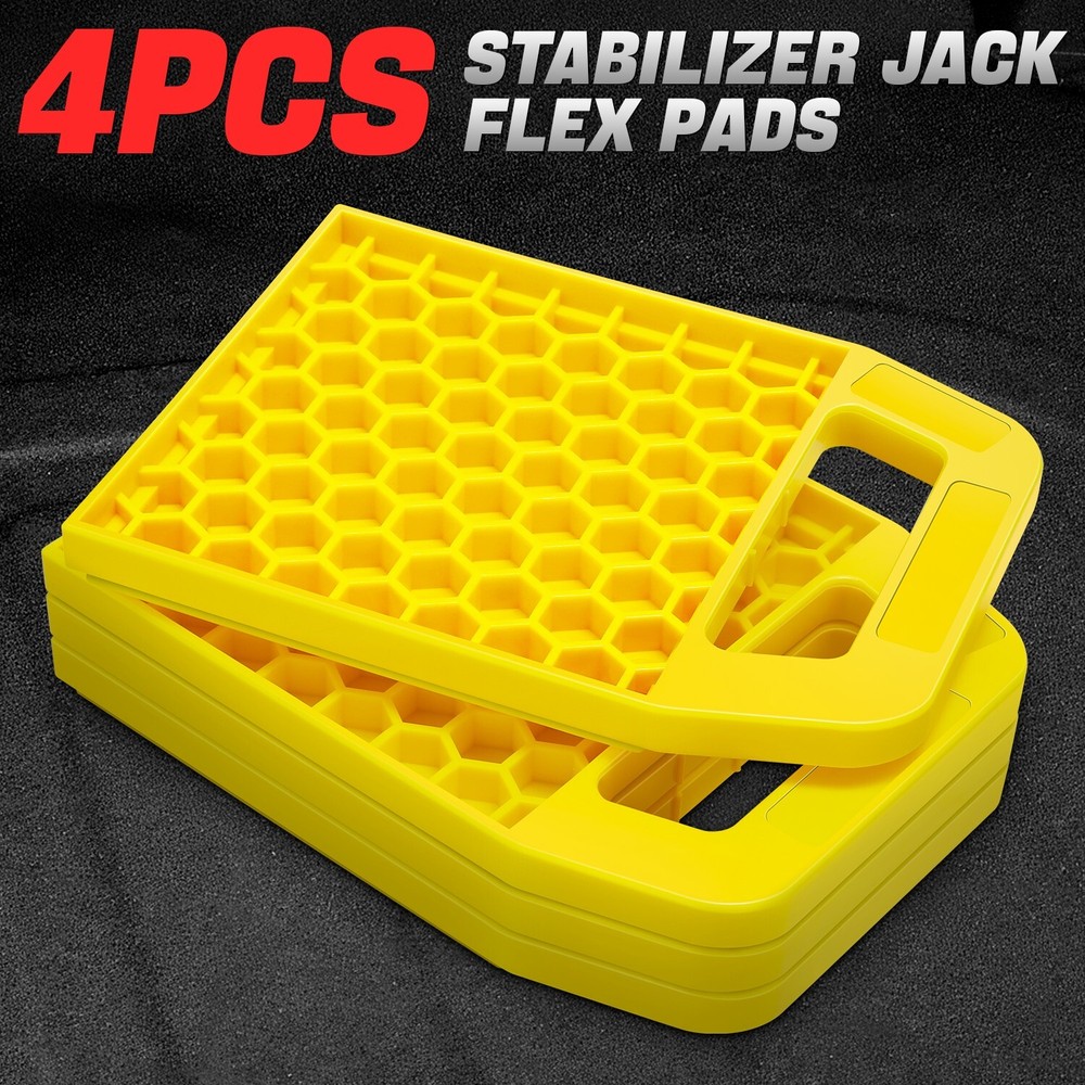 [4Pcs] For Camper RV Leveling Chock Blocks Wheels Stabilizer Jack Pads 8.8"x6.5"